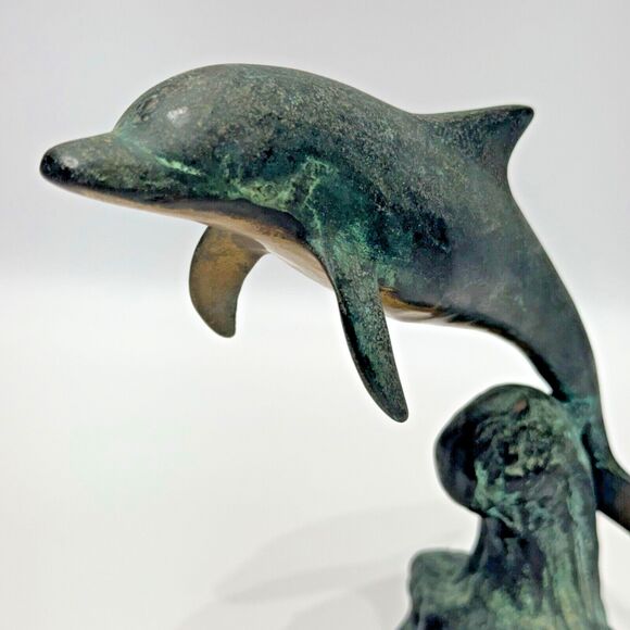 Vintage SPI San Pacific Int'l Bronze Dolphin Statue Sculpture 7.5 Inch Tall (B1) - Picture 6 of 11